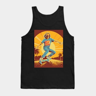 Cool Retro Skateboarder Tank Top